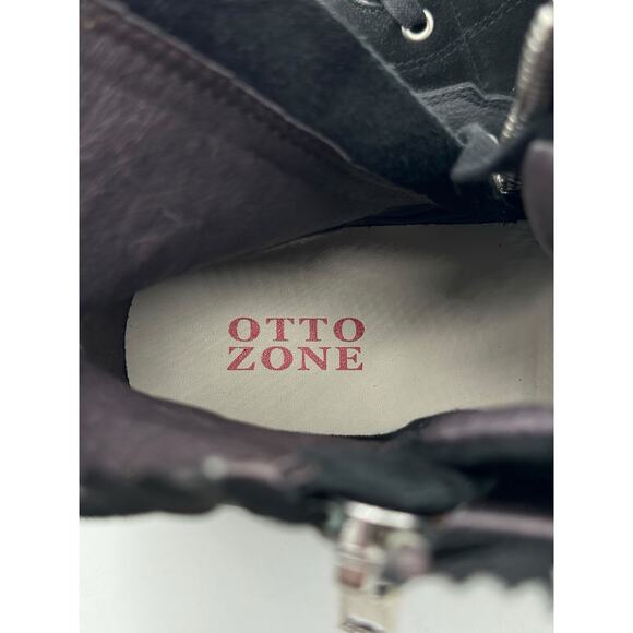 OTTO ZONE Moto Leather Suede Boots Men\'s 10 Black Streetwear Double Zip Biker main image 12